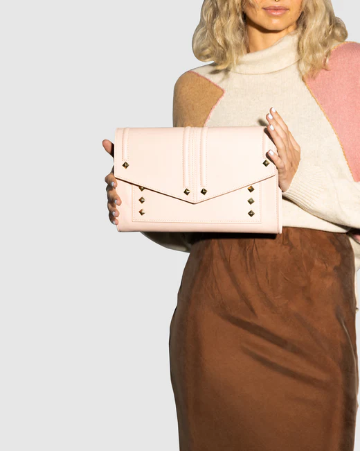 Olivia Blush - Leather Clutch